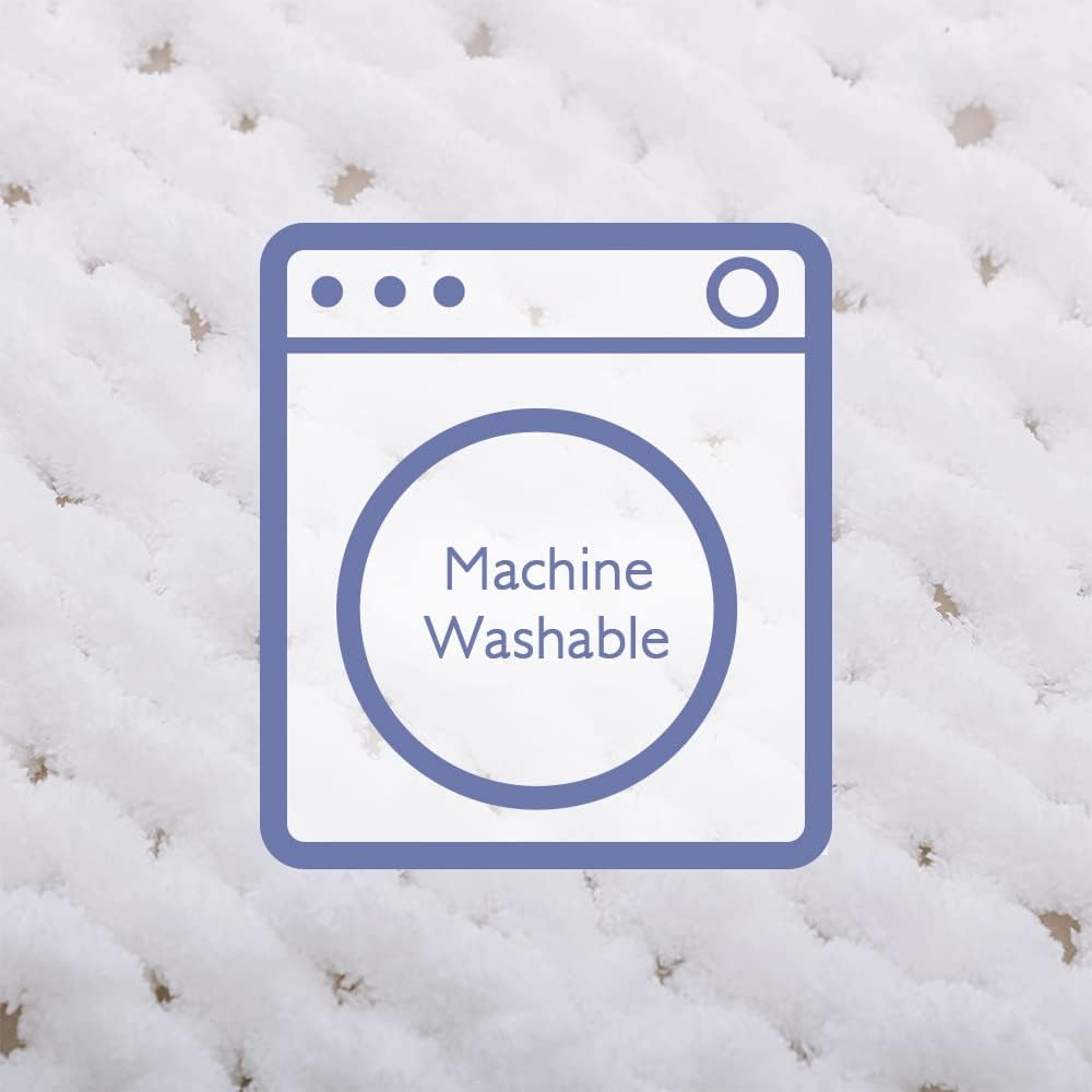 Bigacogo Chunky Knit Throw Blanket for Couch, 40x80 inches, 100% Hand Knitted with Thick Jumbo Chenille Yarn, Cozy Soft Large Rope Knot Cable Crochet Blankets for Sofa Bed Living Room, White