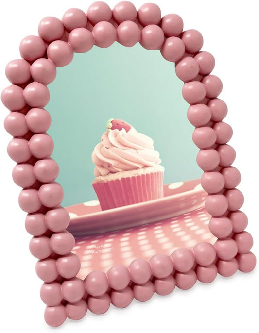 Isaac Jacobs 4x6 Matte Vintage Rose Double Bauble Arch Photo Frame with Black Fabric Easel, Tabletop, Wall-Mountable, Shelf and Desk, Decorative Art Design, Home Décor (4x6, Matte Vintage Rose)