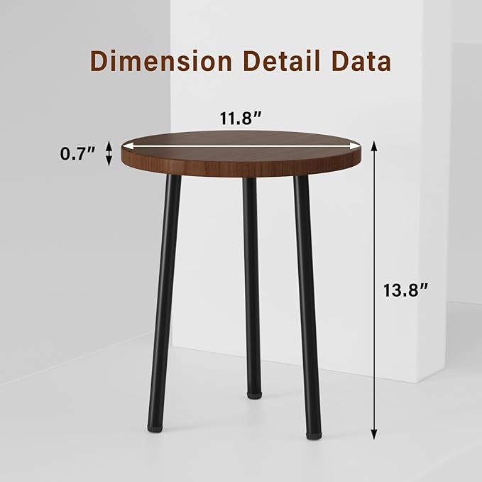 Plant Stand Indoor 14'': Indoor Plant Stand 2 Pack Metal Plant Table - Wood Plant Stool Outdoor Small Round Side End Table Mid Century Modern Decor - Home Decor