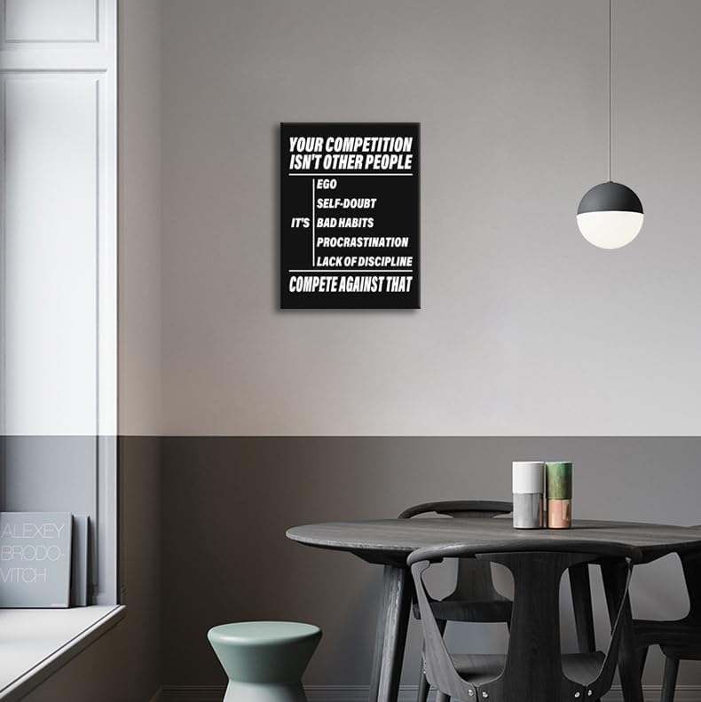 Inspirational Canvas Wall Art Discipline Posters Motivational Painting Pictures Positive Office Wall Decor Quotes Prints Artwork Living Room School Bedroom Framed Ready to Hang[18''W X 24''H]