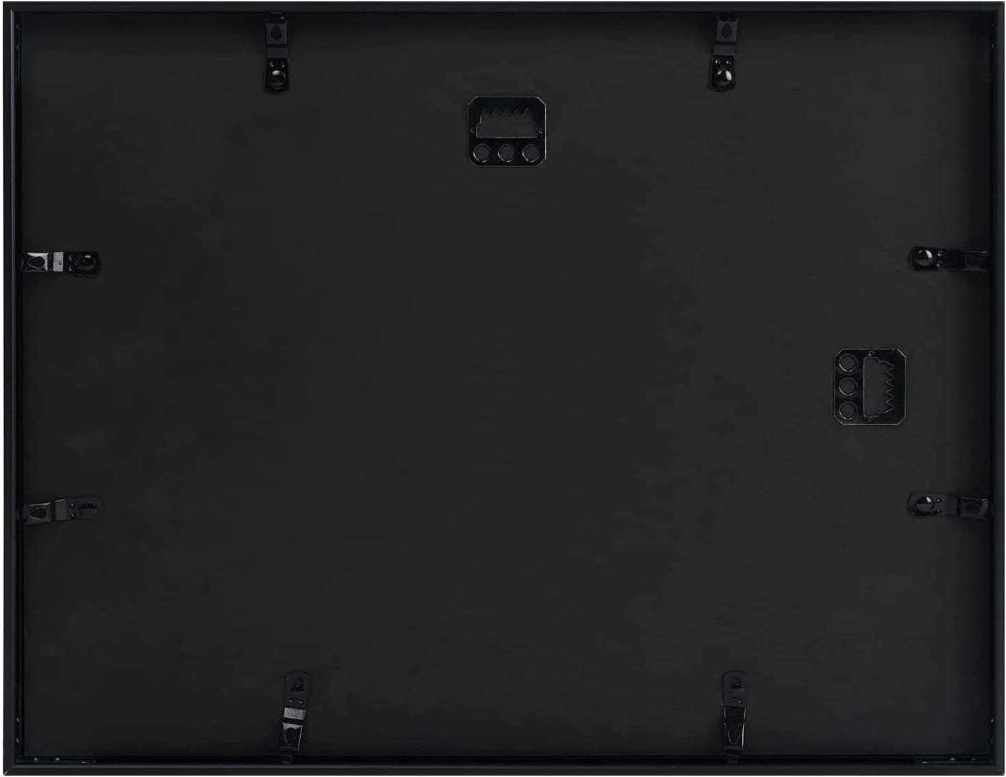 Frametory - 11x14 Aluminum Collage Picture Frame - Display 5x7 Pictures with 2 Openings Mat - Real Glass Front - Horizontal/Vertical Wall Mount - Black 1 Pack