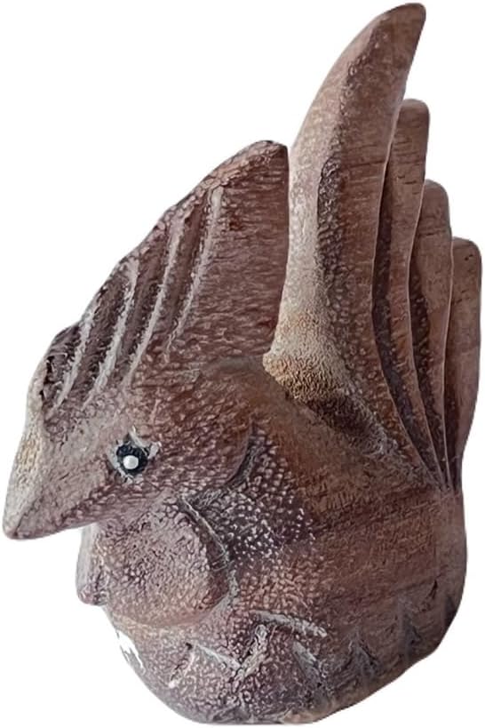 Lovely Wooden Hand Carved Wooden Animal Statue, Boho Decor Sculpture Art Decorative Rustic Home Decor Accent Handmade Handcrafted Decoration (Rooster)