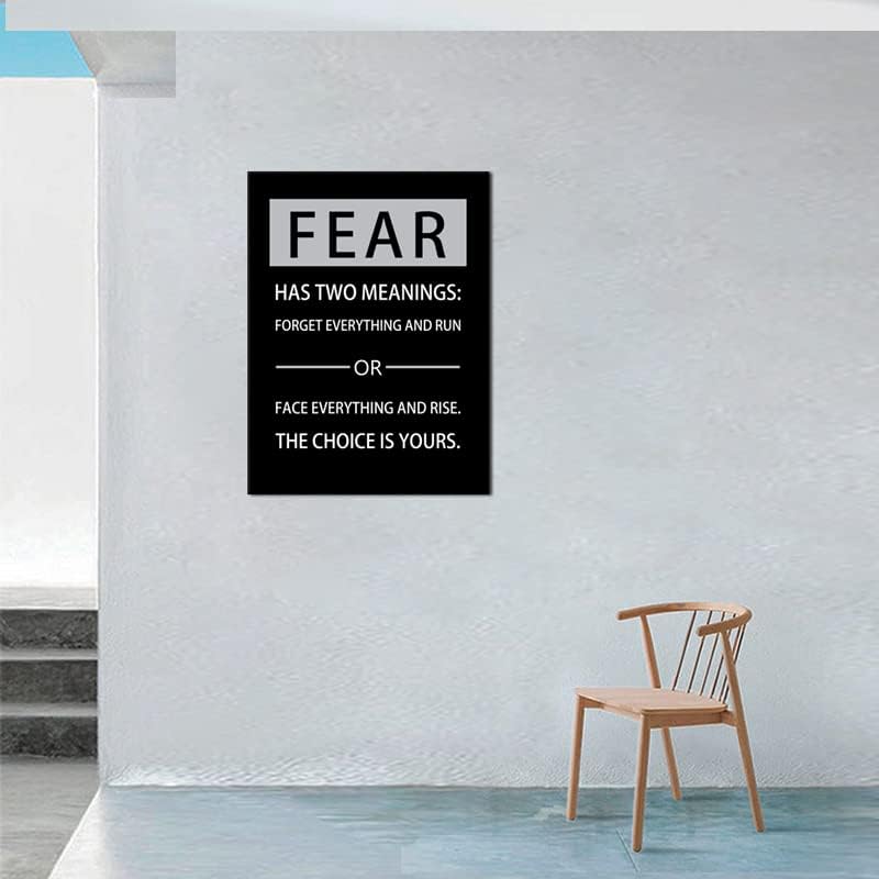 Fear Has Two Meanings Inspirational Canvas Painting Entrepreneur Quotes Motivational Wall Art Growth Poster Prints Wall Pictures for Living Room Home Decor Office Framed Ready to Hang [30''W x 40''H]