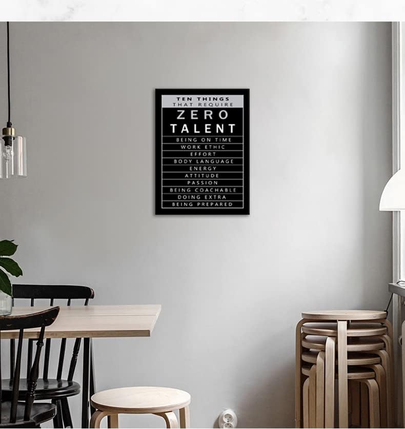 Inspirational Canvas Wall Art Motivational Painting Positive Entrepreneur Quotes Poster Ten Things That Require Zero Talent Print Home Office Wall Decor Artwork Ready to Hang[18"W x 24"H]