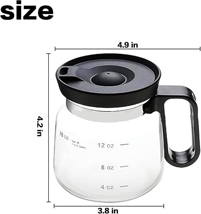 16 Oz Glass Coffee Mug in Coffee Pot Shape, Heatproof Large Capacity Cup,Mini Mocha Coffe𝐞 Pot Coffe𝐞 Mugs, Coffee Mug Looks like a Coffee Pot, CoffeePot Mugs, For Hot Teas, Hot Chocolate (1PCS)