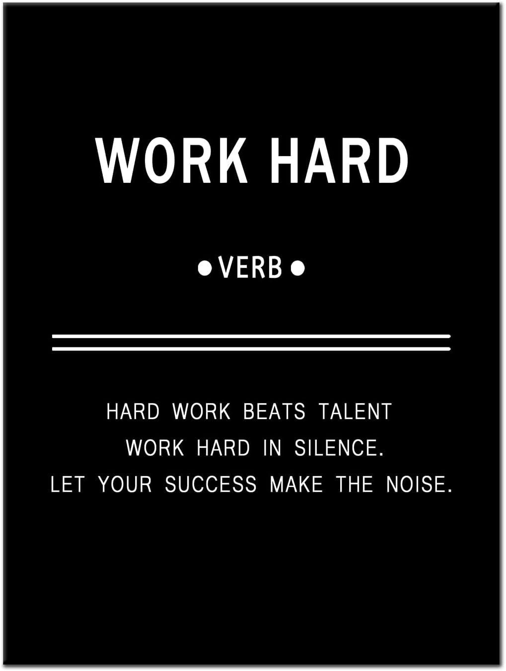 Inspirational Canvas Wall Art Motivational Work Hard Positive Quotes Office Home Living Room Wall Decor Canvas Prints Wooden Framed Animal Picture Artwork Framed Stretched [30''Wx 40''H]