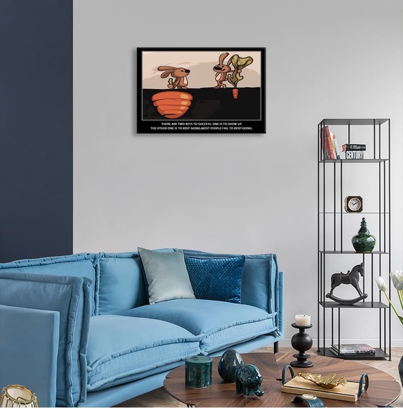 Inspirational Canvas Print Wall Art Office Motivational Picture There Are Two Keys To Success Poster Painting Modern Inspiring Print Artwork for Home Living Room Office Wall Decor[12''W X 18''H]