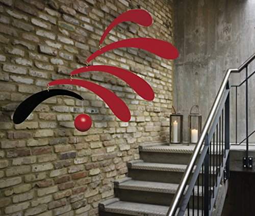 Flowing Rhythm Red Hanging Mobile - 18 Inches - Handmade in Denmark by Flensted