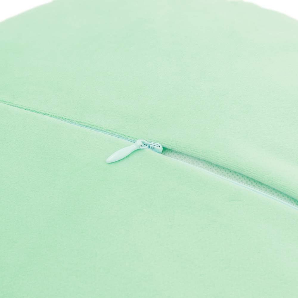 JWH Handmade 3D Flower Pillow Covers Aesthetic Decorative Round Floral Throw Pillow Floral Accent Pillow Cases Velvet Pillowcase Cute Cushion for Bed Couch Bedroom 14 Inch Light Green