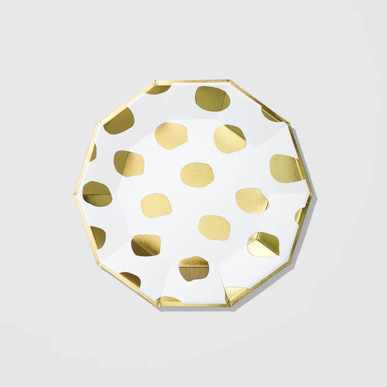 Coterie Gold Brushstroke Large Paper Plates (Set of 10) – Colorful Modern Party Plates for Birthdays Showers Brunch and Dinner | 9.25"