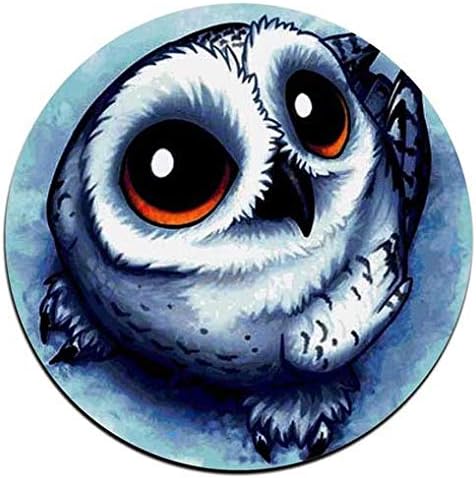 Cute Owl Round Coaster Set - Made of Recycled Rubber - Set of 4