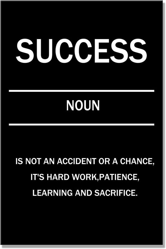 GoForArt Motivational Canvas Wall Art, Famous Quote Inspirational Prints Wall Decor, SUCCESS Poster for Office Living Room, Bedroom Dining Room Artwork Home Decoration 12x18in