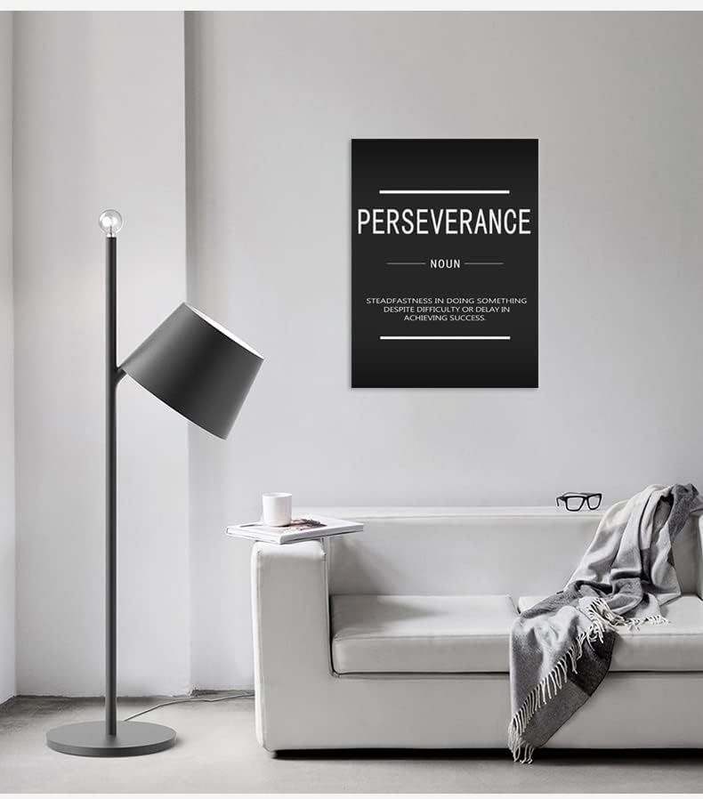 Inspirational Canvas Wall Art Perseverance Noun Printing Poster Motivational Entrepreneur Quotes Poster Artwork Office Workplace Living room Wall Decor Frame Ready to Hang[18"W x 24"H]
