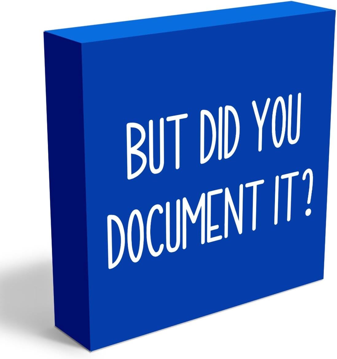 Funny HR Decor Office Decor Human Resources Office Desk Ornament HR Wooden Box Sign for Tabletop Bookshelf Thank You Gifts for Home Farmhouse Meeting Room Bedroom Library Retirement Boss Day Blue