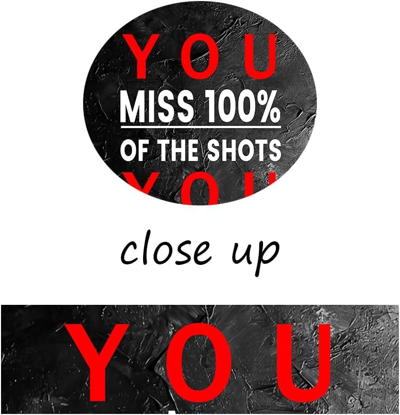 Inspirational Canvas Wall Art Poster Print Motivational Entrepreneur Quote You Miss 100% Of The Shots You Don't Take Picture Painting Artwork for Bedroom Classroom Gym Ready to Hang [12''Wx18''H]