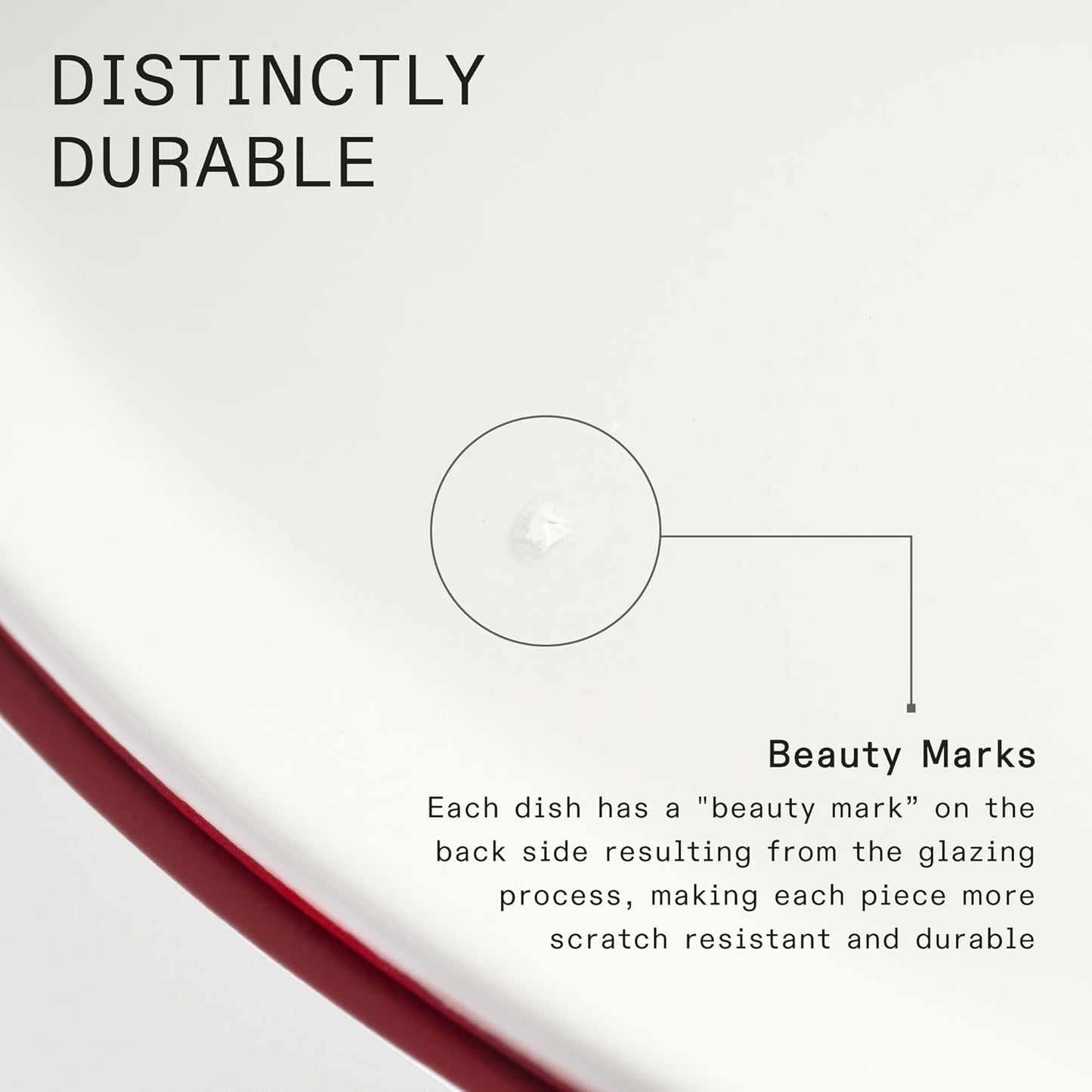 Made In Cookware - Set of 4 - Appetizer Plates - White With Red Rim - Porcelain England