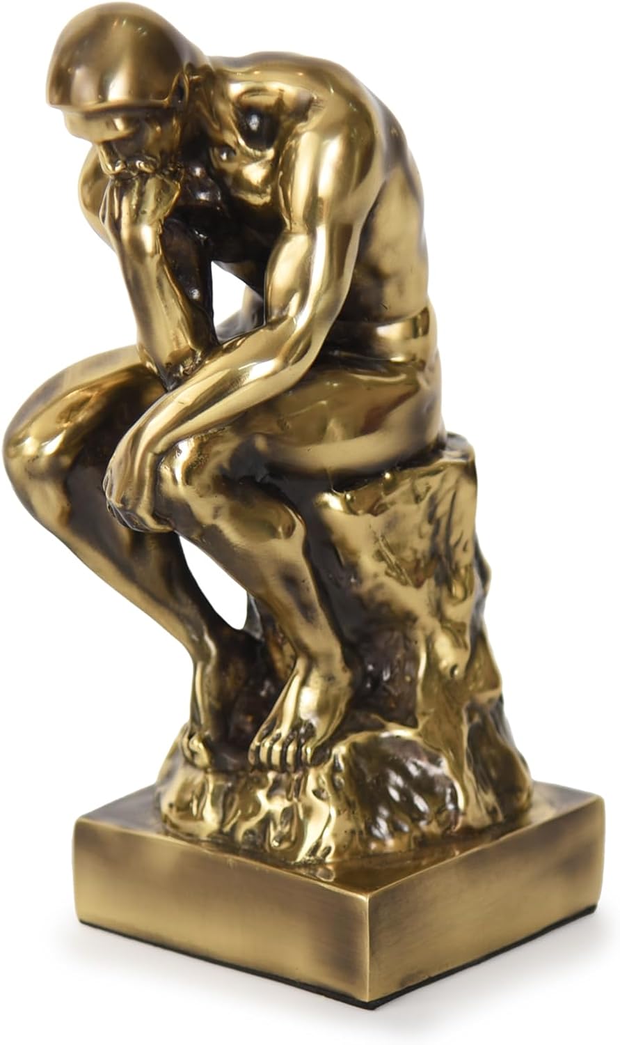 Magicsculp-The Thinker Statue in Brass 8.8 Inch Museum Grade Collectible Figurine Gift Box-(Medium-Brass)