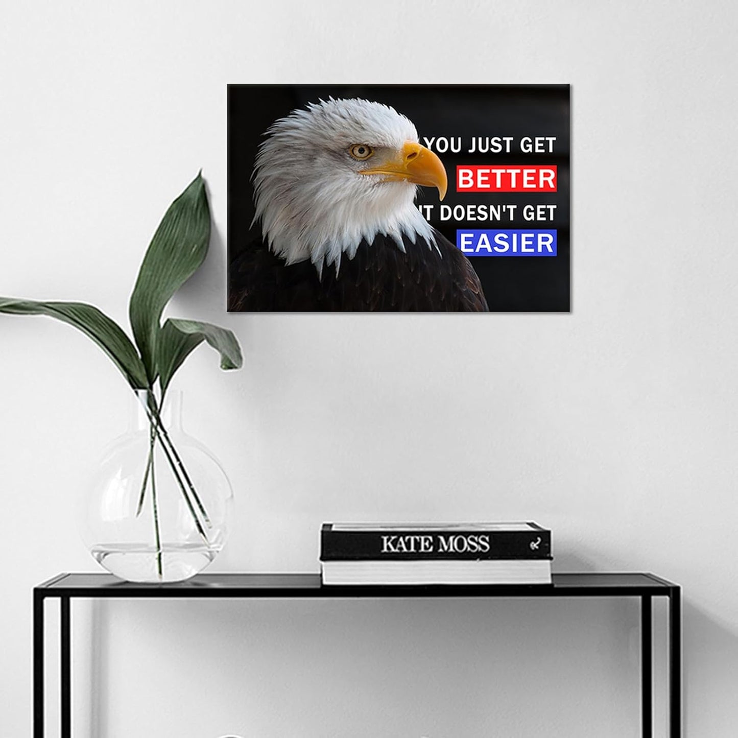 Inspirational Canvas Wall Art Animal Motivational Eagle Entrepreneur Quotes Poster Print Positive Theme Picture Painting Wall Artwork for Home Living Room Office Decor Ready to Hang [18''Wx12''H]