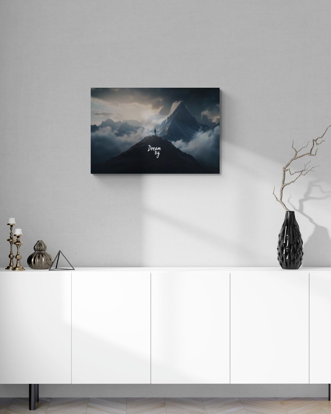 GoForArt Dream Big Motivational Canvas Wall Art, Inspirational Famous Quote Bedroom Living Room Decor, Positive Modern Landscape Mountain Office Dorm Room Poster Print (Dream Big04, 24''x36'')