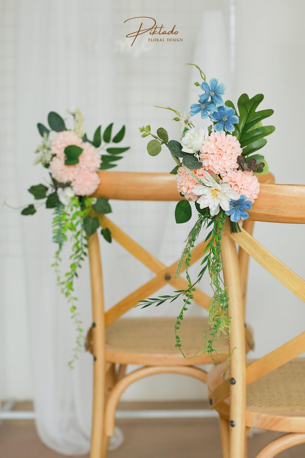 Faux Wedding Dahlia Flowers 25 Pink Roses with Stems for DIY Wedding Decor Centerpiece Arrangement Bouquet (Blush)