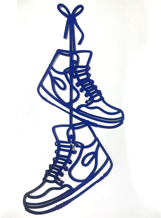 FZFQWRSH Metal Sneaker Wall Sculpture Art - Modern Boys & Teens Room Decor for Bedrooms, Unique Graduation Gift for Sneaker Lovers, Durable Home Décor Accent with Sports Theme