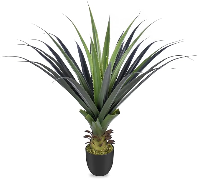 3ft Artificial Spiked Agave Plant, 36" Faux Agave Plants Indoor Small Floor Plant Perfect for Front Porch, Patio, Indoor Outdoor Home, Office Decor 1pcs