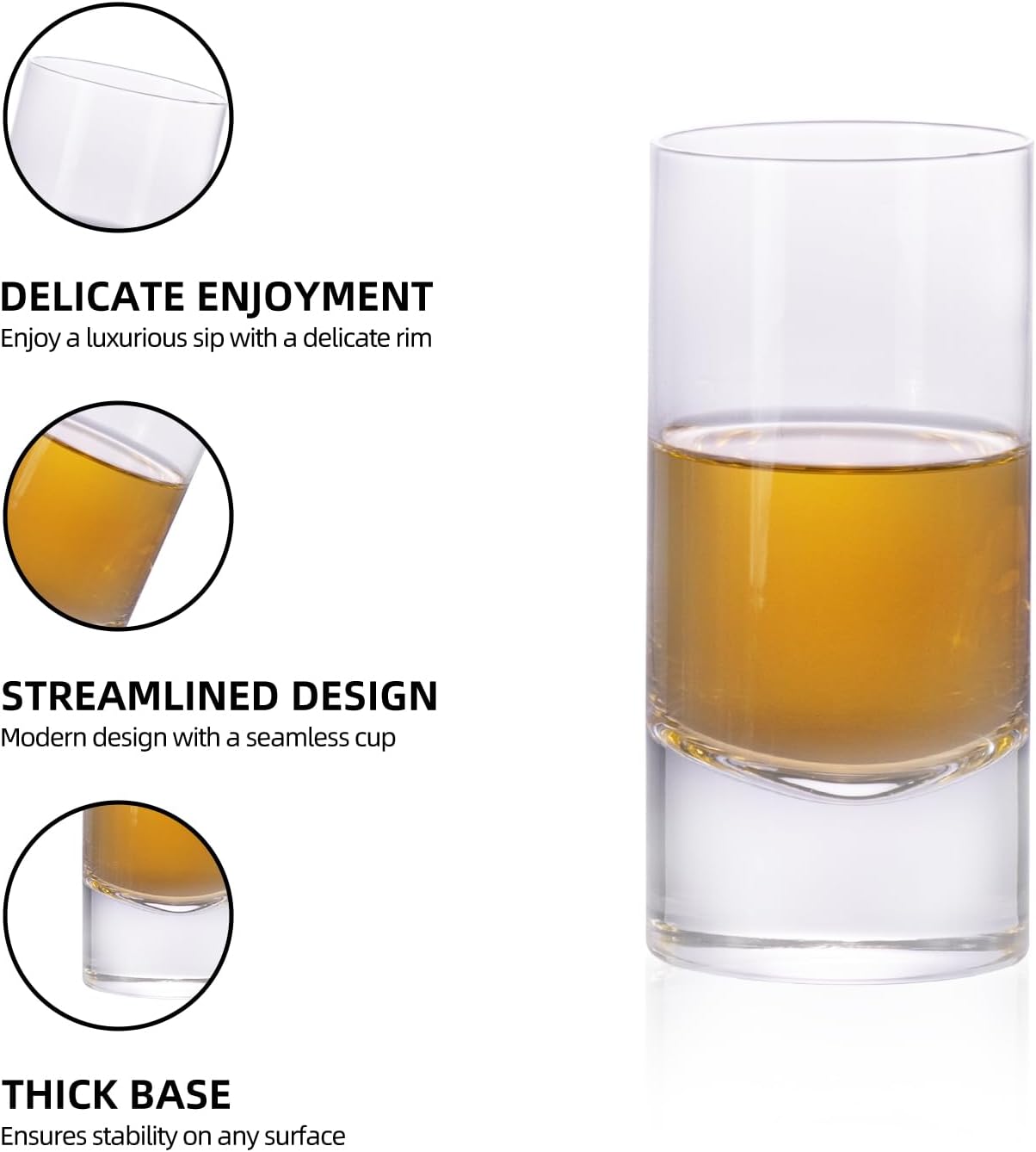 KAMMAK Drinking Glasses 12oz Crystal Water Glasses Set of 2, Tall Glass Cups, Highball Drink Glass for Cocktail, Juice, Mojito, Iced Tea, Kitchen and Bar Glassware Gifts, Collins Glasses