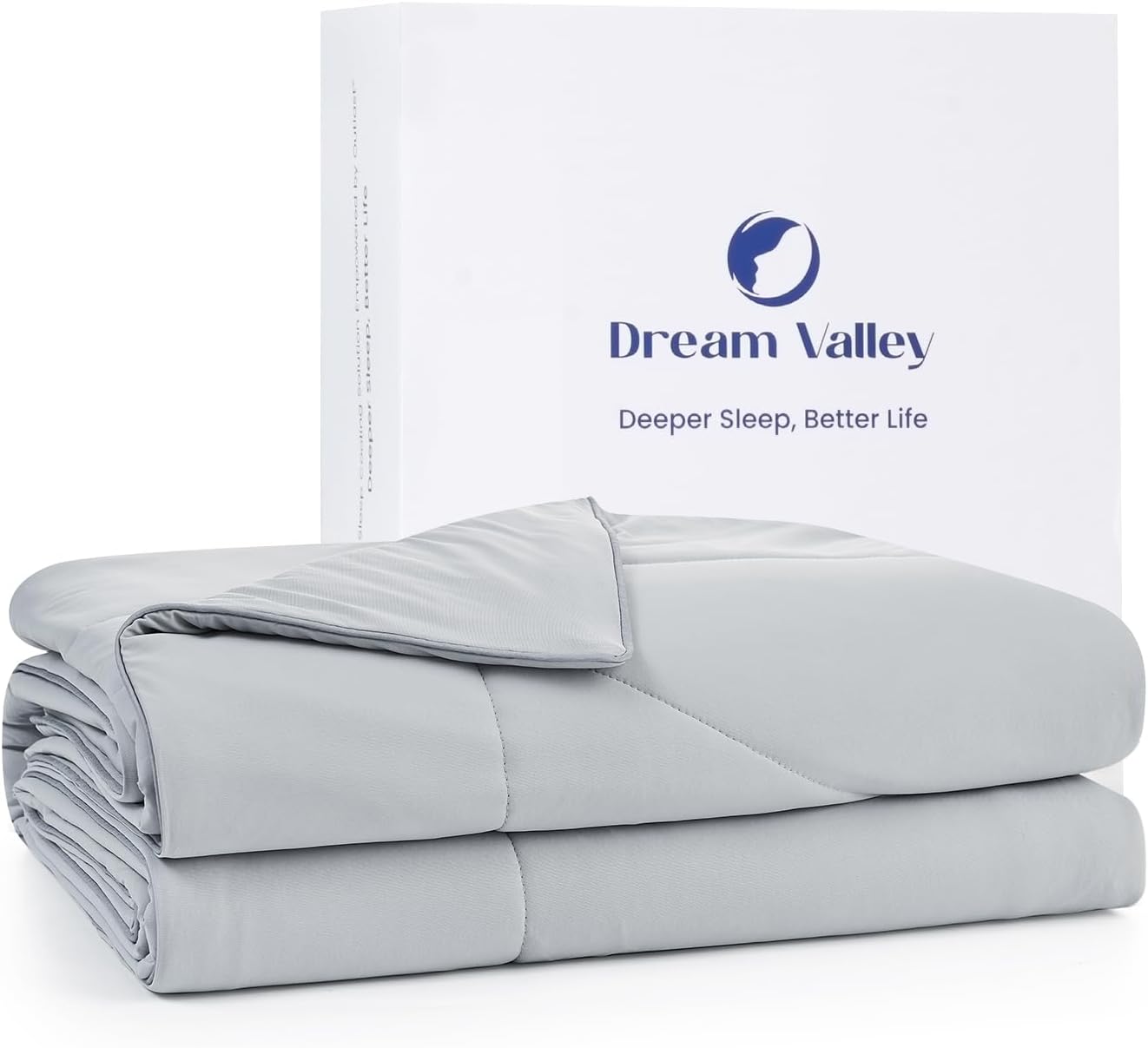 Dream Valley®Outlast®Cooling Comforter, All Season King NASA-Grade Technology Cooling Blanket for Hot Sleepers Night Sweats, Q-Max > 0.45 Aerocool™Light Grey, 106"x90"