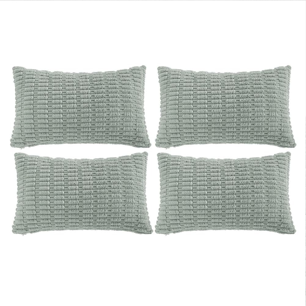 Fancy Homi 4 Packs Decorative Throw Pillow Covers for Living Room Couch Bed, Modern Farmhouse Boho Home Decor, Accent Cushion Case (12 x 20-Inch, Grey Blue)
