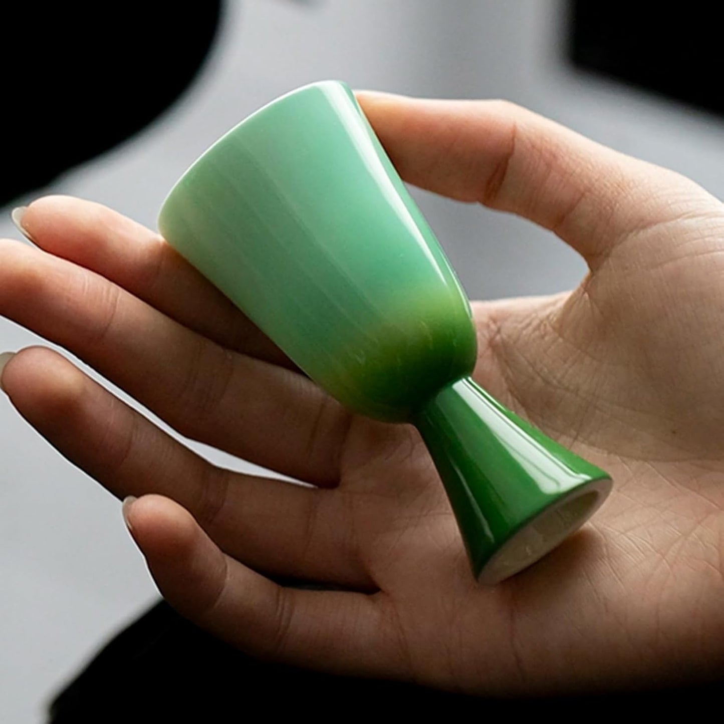 KAMMAK Ceramic Tea Cups Small, Cute Vintage Coffee Cup Set of 2, Porcelain Teacups Espresso Mug, 0.9oz Hand Painted Chinese Afternoon Tea Party Mugs, Birthday Gift for Women Men, Xingchun Chuluo