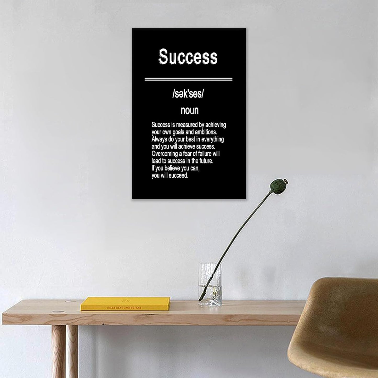 Inspirational Canvas Wall Art Motivational Success Entrepreneur Quotes Poster Print Positive Picture Painting Artwork for Modern Home Bedroom Bathroom Teens Room Ready to Hang [18''W X 24''H]