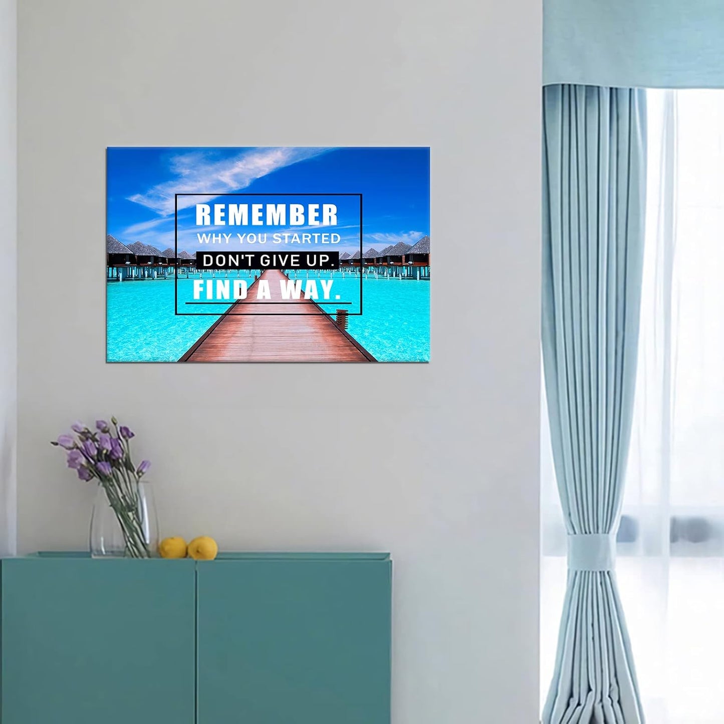 GoForArt Dream Big Motivational Canvas Wall Art, Inspirational Famous Quote Bedroom Living Room Decor, Positive Modern Landscape Mountain Office Dorm Room Poster Print (Motivational-03, 12.00" x 18.00")