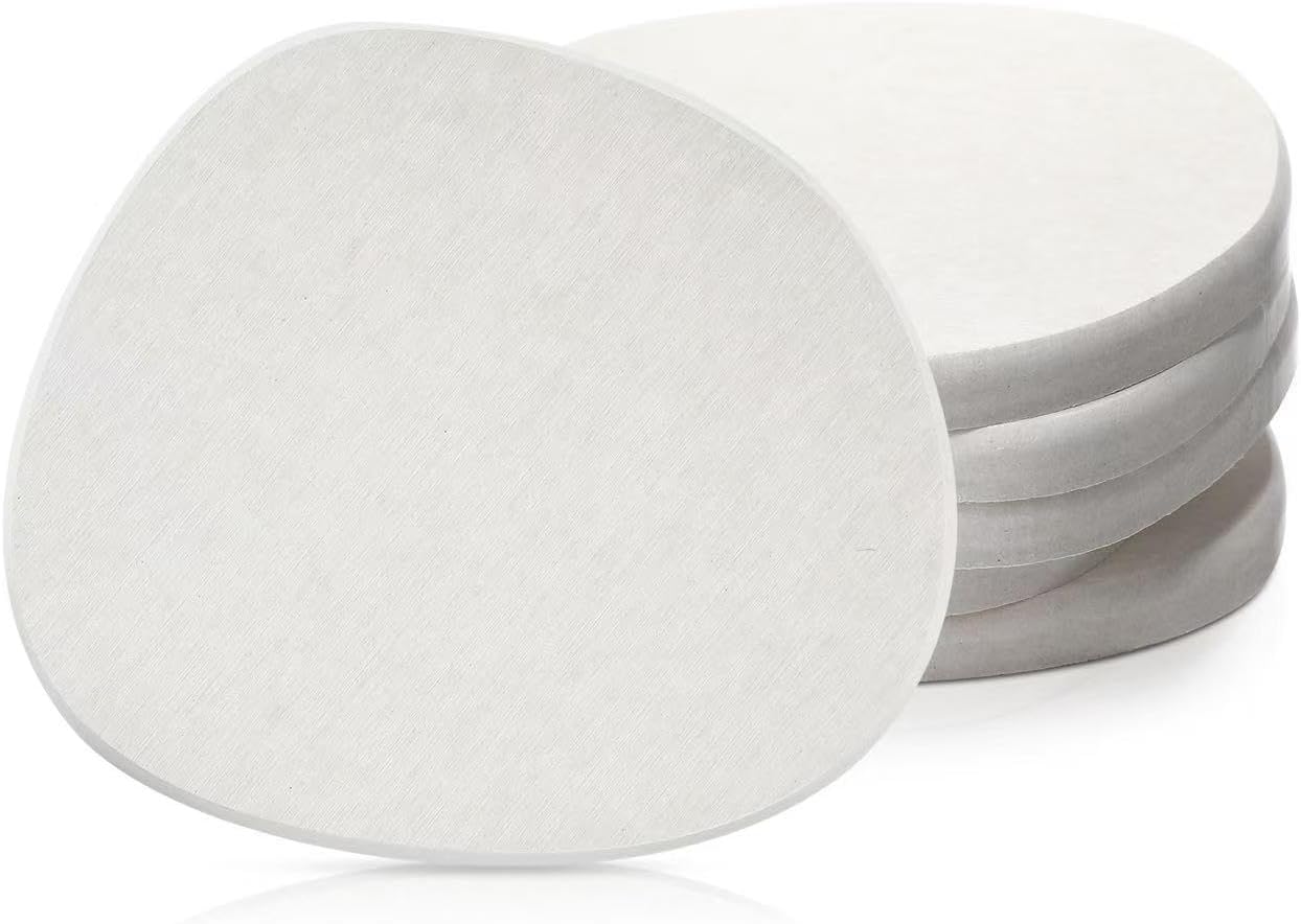 Diatomaceous Earth Coaster ，Set of 6，Unique White Absorbent Coasters for Drinks，Modern Aesthetic Instant Dry Stone Drink Coasters（6,White）
