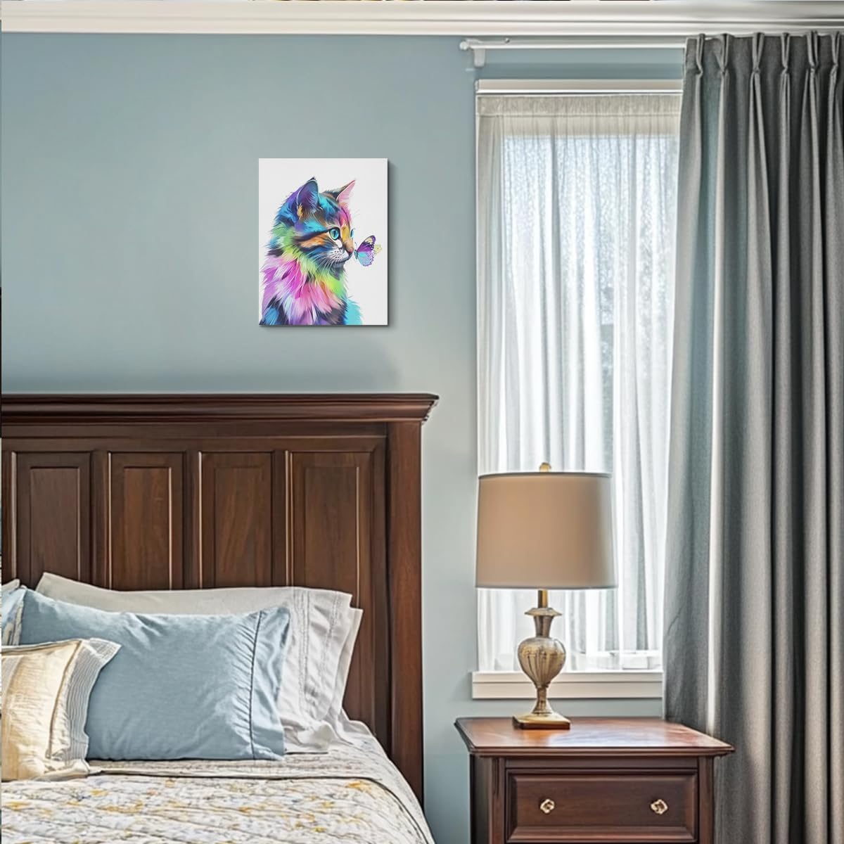 HZMLYDJ Cat Mom Wall Art Decor, Cute Cat Poster Gifts for Girl Women Toddler Room Bedroom Living Room Bathroom Home Baby Nursery Wall Decor Ready To Hang Aesthetic