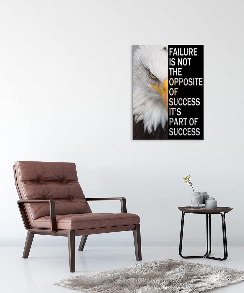 Inspirational Wall Art Motivational Entrepreneur Quotes Poster Canvas Print Art Eagle Animal Picture Office Wall Decor for Living Room Bedroom Decoration Framed Ready to Hang[18"W x 24"H]