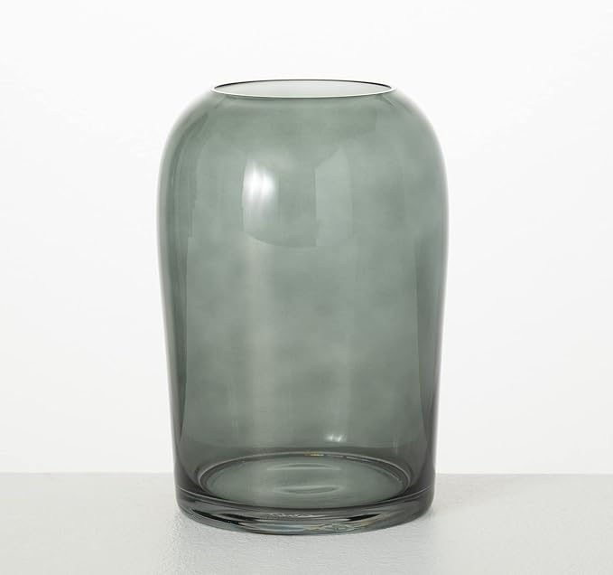 Sullivans Smoked Glass Vase, Flower Vase for Modern Home Decor, Minimalist Vase for Shelf and Table, Vases for Centerpieces, Living Room, Bedroom, Kitchen, and Office Decor (G8449)