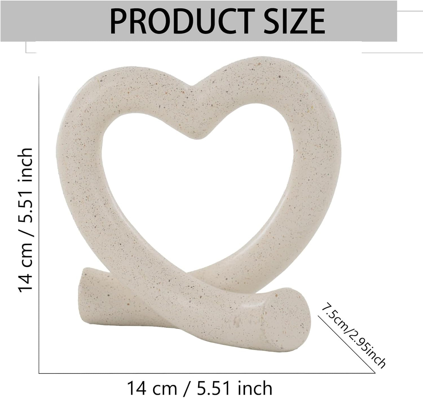 Heart Sculpture Home Decor - Love Line Modern Aesthetic Statue - Unique Ornaments Decorations for Living Room, Coffee Table, Bedroom, Shelf - Romantic Gifts for Lover