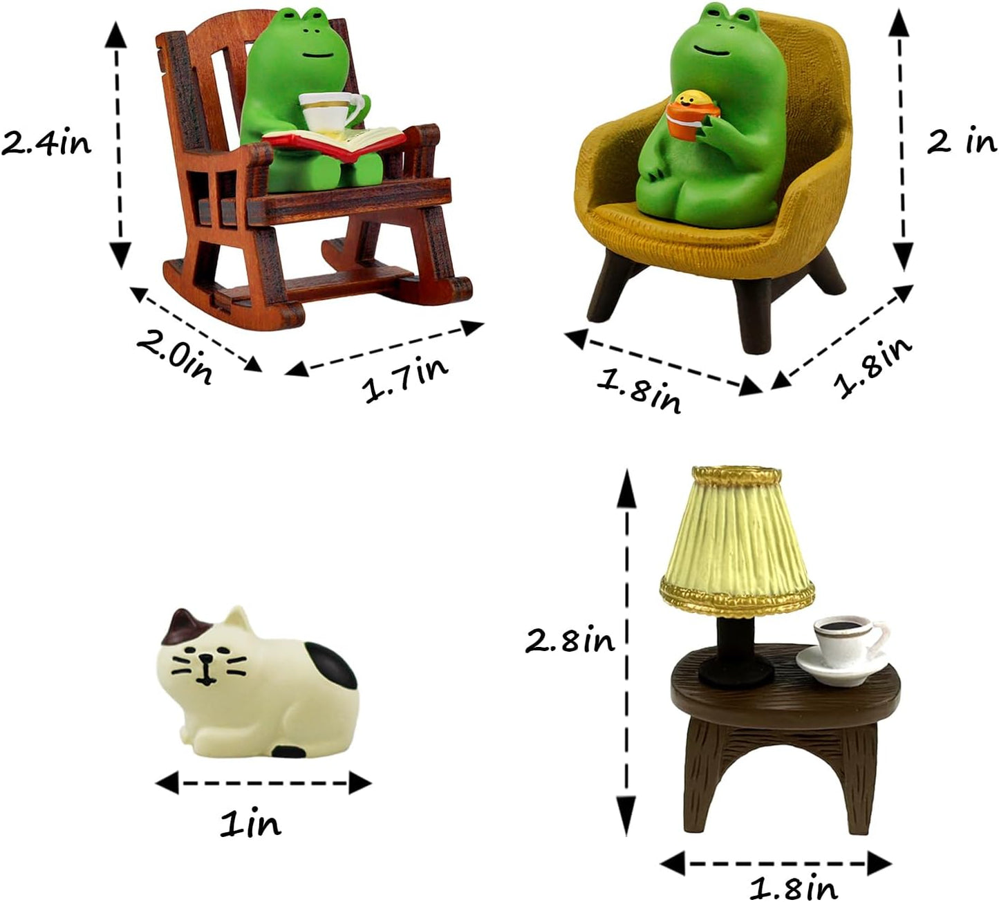 Miniature Frog Figurines Statue, Adorable Frog Collectibles for Desk and Bedroom Decor, Cute Frog Perfect Indoor Home Decorations and Gifts