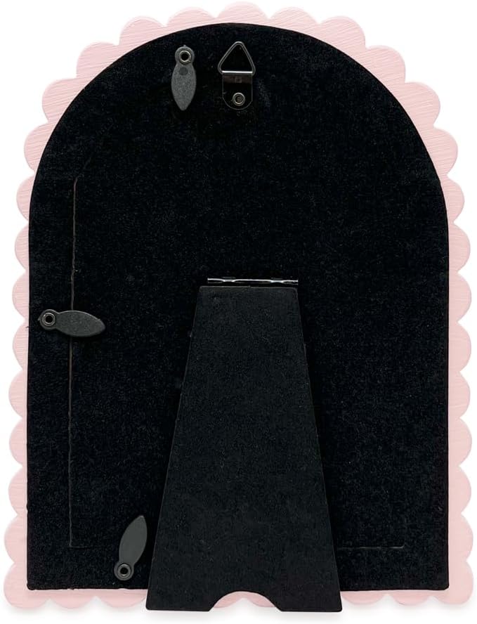 Isaac Jacobs 4x6 Matte Blush Double Bauble Arch Photo Frame with Black Fabric Easel, Tabletop, Wall-Mountable, Shelf and Desk, Decorative Art Design, Home Décor (4x6, Matte Blush)