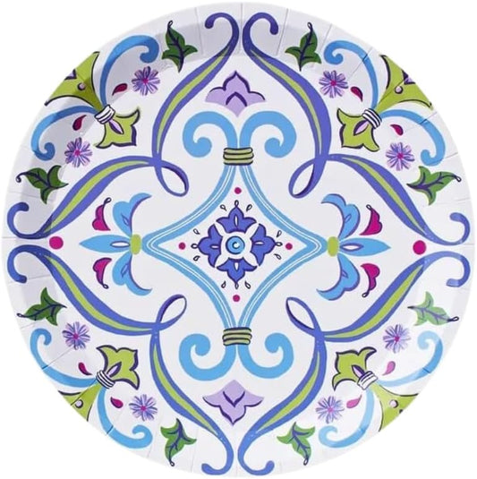 Coterie English Garden Floral Paper Plates (Set of 10) – 7.25" Small Dessert Plates for Bridal Shower, Baby Shower, Tea Party, Birthday & More – Elegant Disposable Plates for Any Occasion