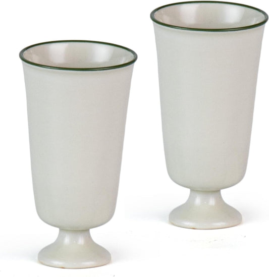 KAMMAK Ceramic Tea Cups Small, Cute Vintage Coffee Cup Set of 2, Porcelain Teacups Espresso Mug, 1.1oz Hand Painted Chinese Afternoon Tea Party Mugs, Birthday Gift for Women Men, Secret Green