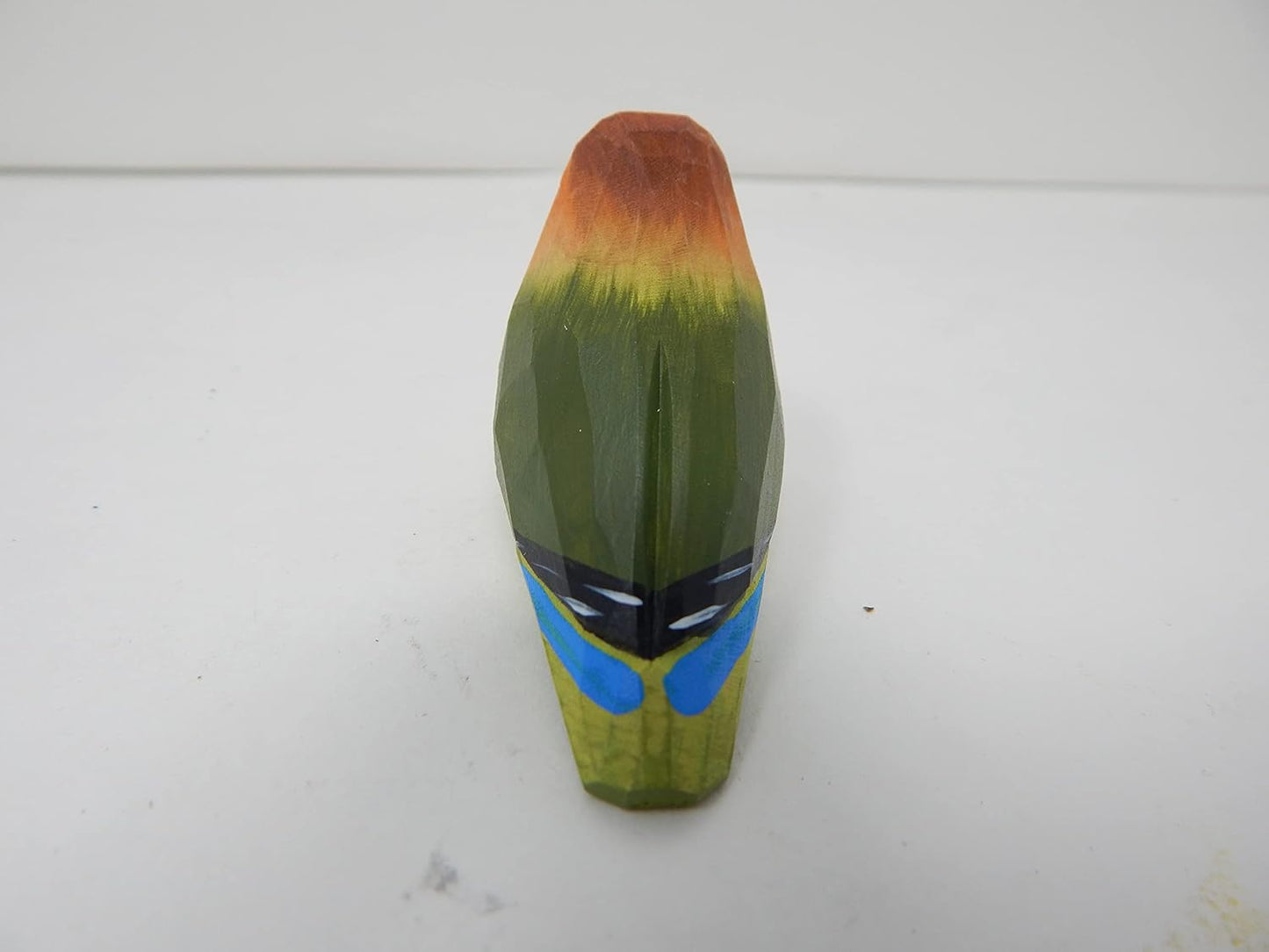 Hand-Carved Lovebird Wood Figurine Parrot Statue- Sculpture Ornament Decor Miniature Art Carved Small Animal,Rustic Wildlife Decor. Nature-Inspired Gifts & Collectibles