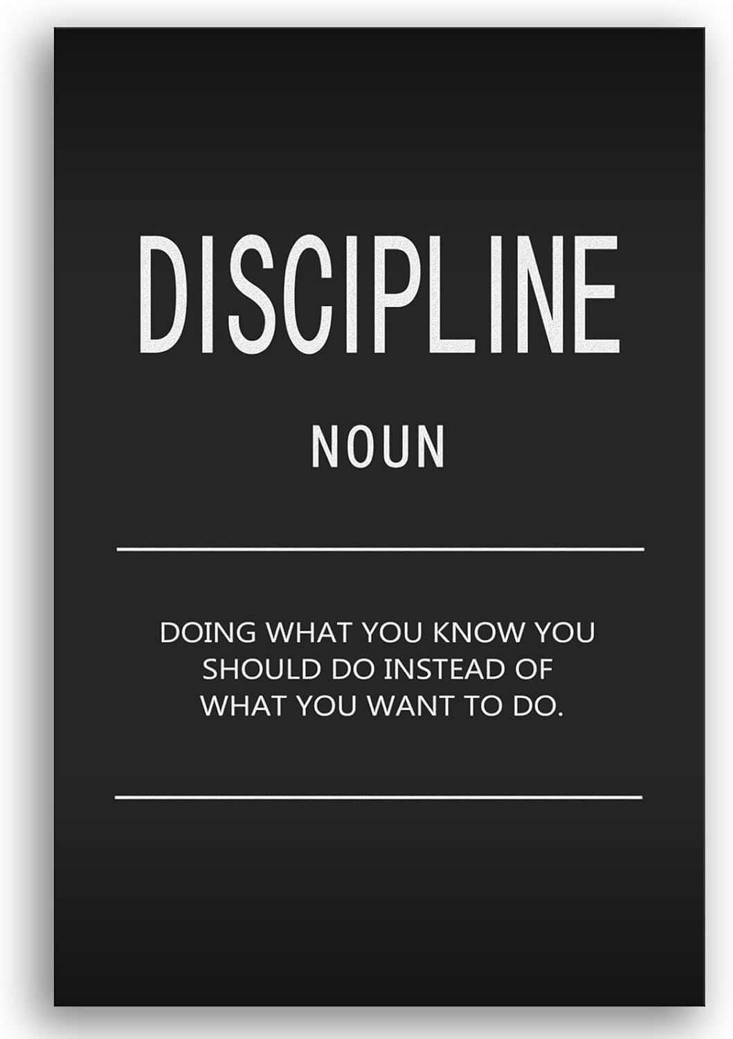 Inspirational Canvas Wall Art Success Office Decor Motivational Painting Discipline Noun Pictures Inspiring Entrepreneur Quote Posters Prints Artwork Home Living Room Decor Framed[24" W x 36" H]