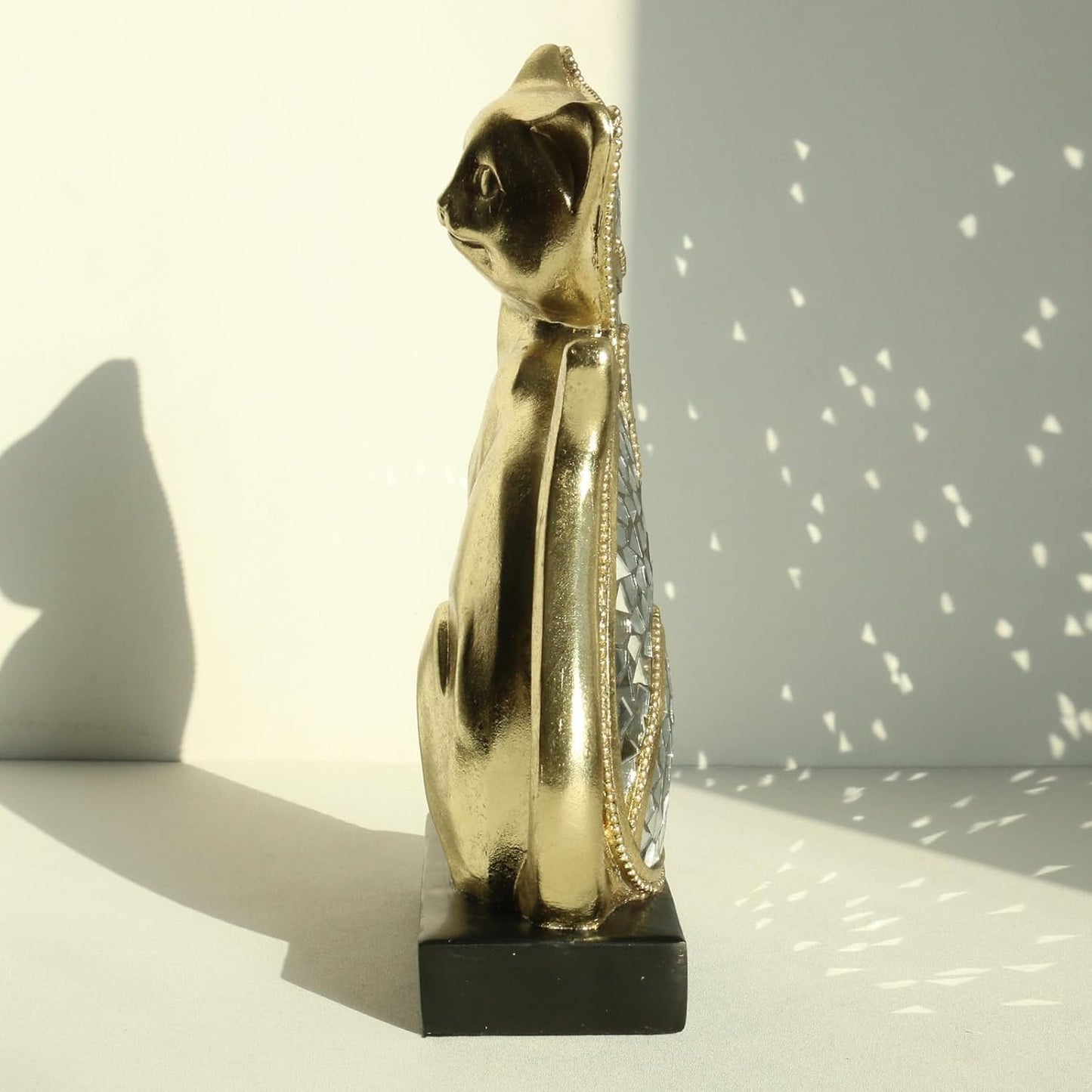 Lukitas Sitting Cat Figurine, Two-Faced Kitten Statue, Unique Animal Sculpture Home Decor for Living Room Office Garden, Resin