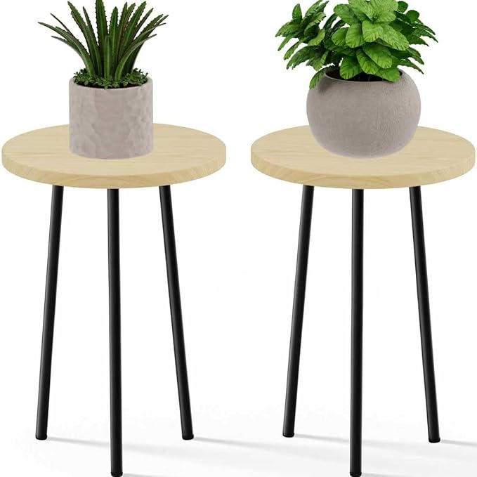 Plant Stand Indoor Outdoor: 2 Pack Indoor Plant Stand 20'' Convertible Multi-purpose Holder - Mid Century Modern Decor - Tall Plant Table for Living Room/Balcony/Garden/Patio