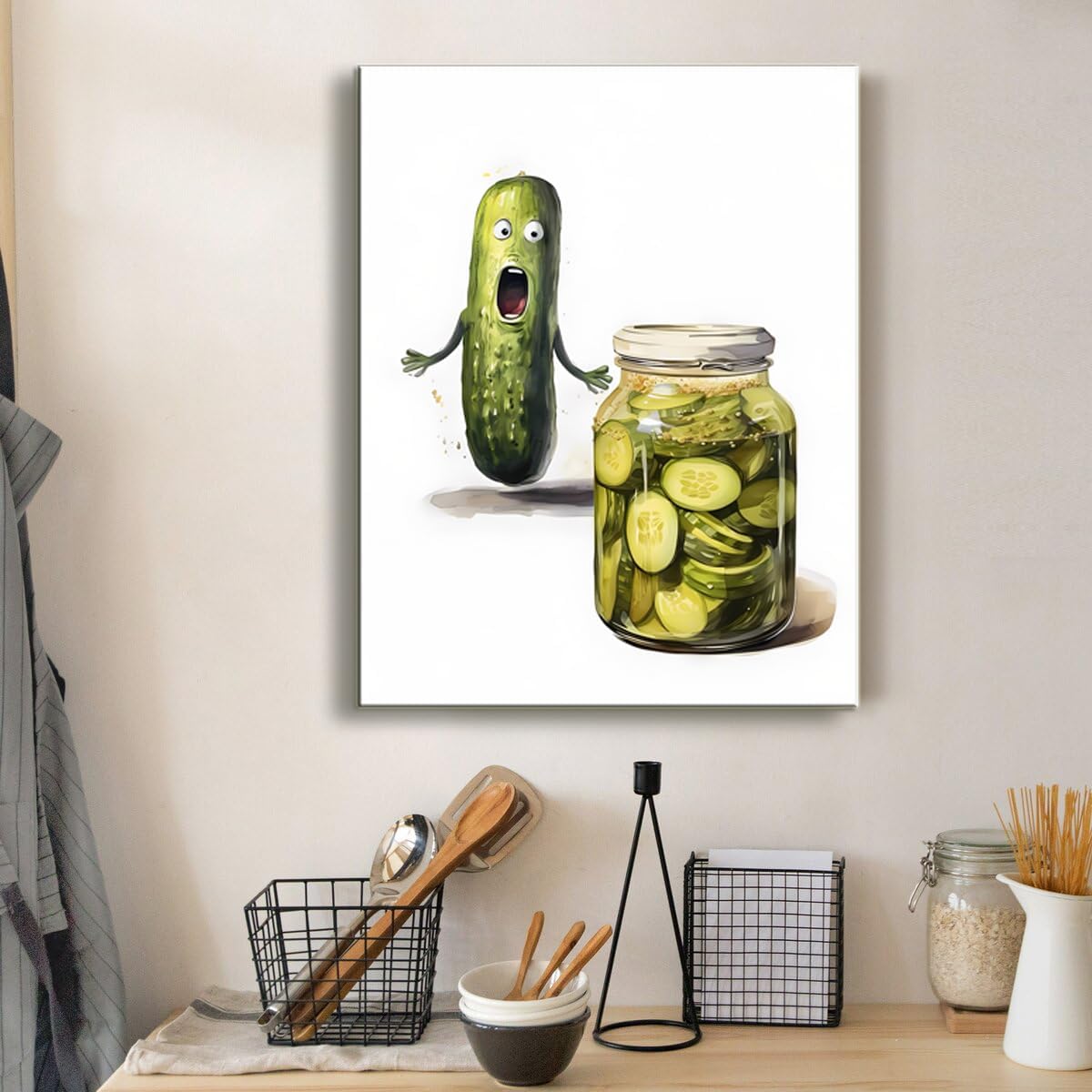 Kitchen Wall Decor funny Canvas Wall Art Vintage Painting Picture for Modern Home Dining Room Contemporary Artwork Decoration Kitchen Canvas Wall Art for Dining Room Decorative A-382