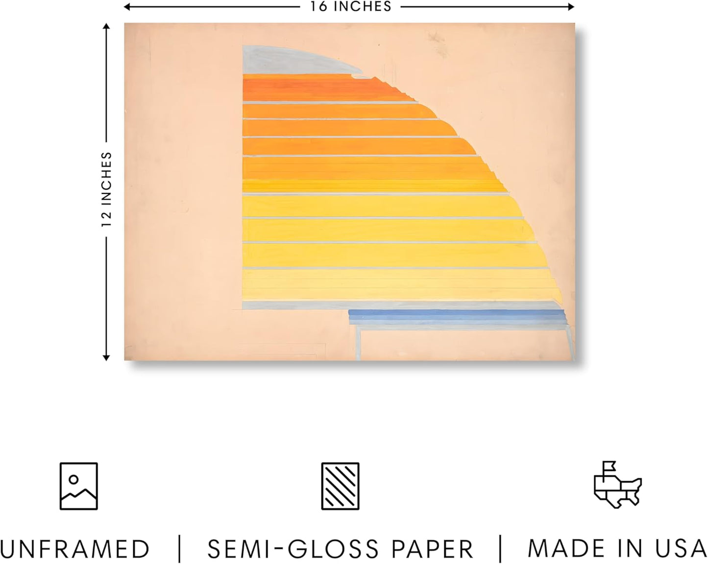 HAUS AND HUES Colorful Abstract Wall Art - Minimalist Retro Picture for Living Room Decor, Red and Pink Modern Wall Art Painting (Winold Reiss, Unframed, 12x16)