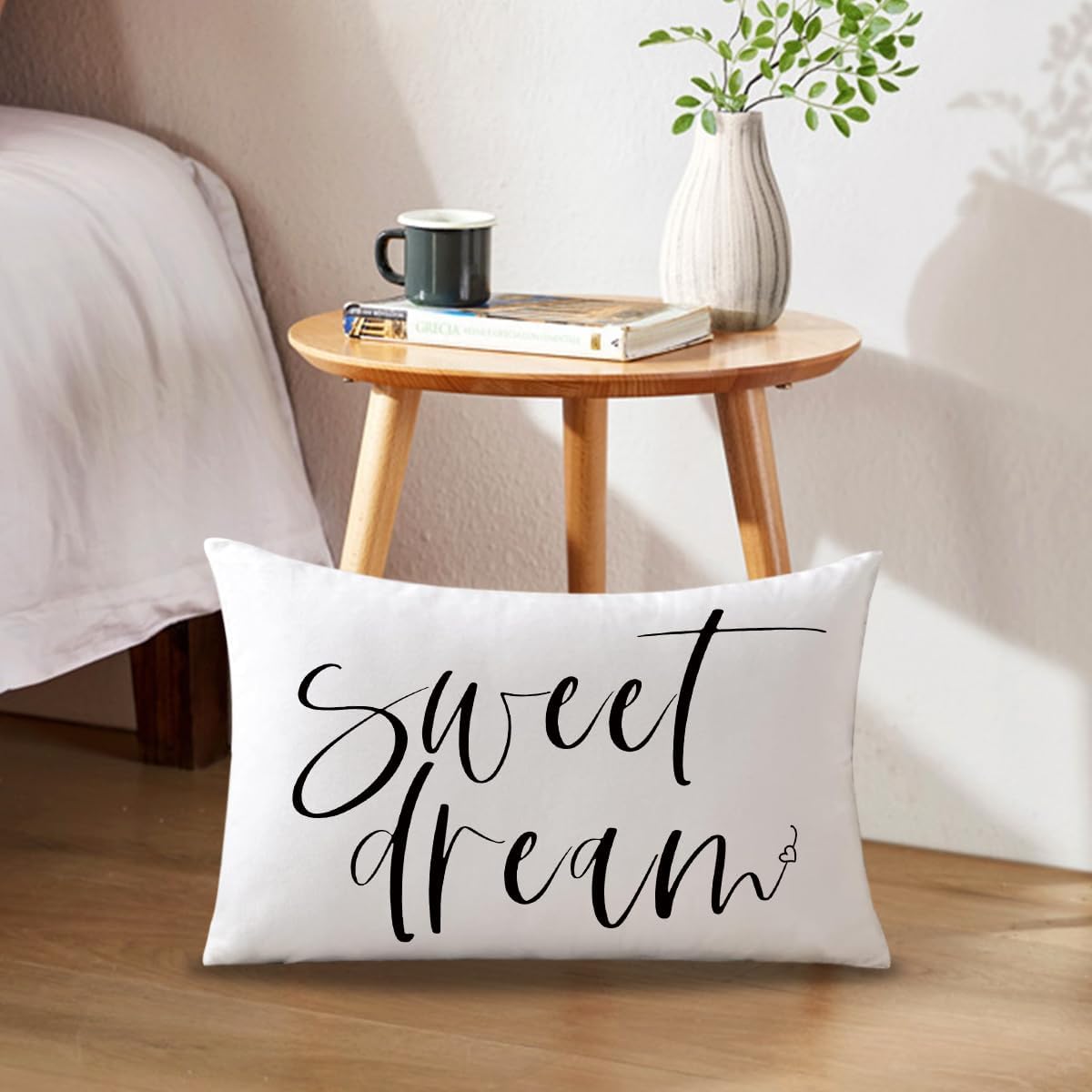 Bedding Decorative Pillowcases Reversible Give It to God and Go to Sleep Cushion Covers Sleep Themed Throw Pillow Covers 12''x20'' for Bedroom Guest Room Housewarming Gifts (White)