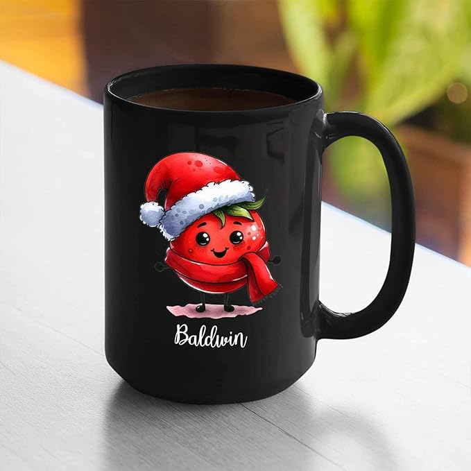 Tomato Travel Mug Gift For Dad Mom Tomato Fans, Personalized Name Tomato Lover Tea Cup Gift For Christmas, Tomato Themed Coffee Mug, Tomato Enthusiasts Gifts, Tomato Mug, Black Cup 11oz 15oz