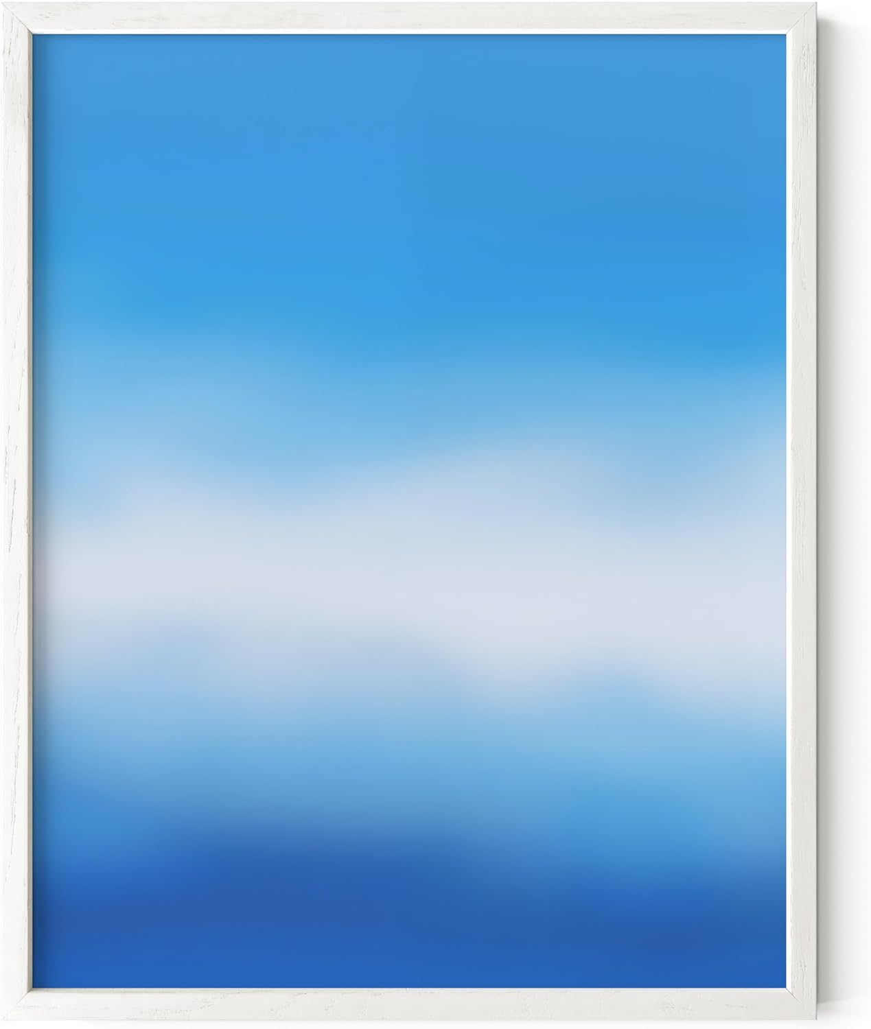 HAUS AND HUES Modern Abstract Wall Art - Blue and Green Living Room Art, Modern Artwork for Walls, Minimalist Picture for Living Room(Blue Tie-Dye, White Frame, 11x14)